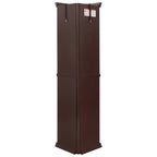 Lighted Corner Curio Cabinet - Glass Display Shelf with Tempered Glass Doors, Adjustable Shelving, and Included Bead Bulb - Ideal Bar Cabinet for Home Decor- DARK CHERRY