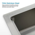 Stainless Steel Kitchen Sink, 30″x19″ Single Bowl, Undermount Handmade Sink in Brushed, with Cutting Board, Colander