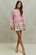 SO ME Floral Print Fit and Flare Mini Skirt
