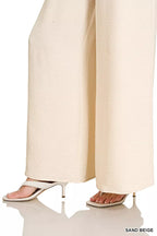 Zenana Woven Airflow Elastic Waistband Pants