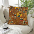 Vintage Cowgirl Collage Square Pillow Case 18x18 Made in America Baha Ranch Western Wear