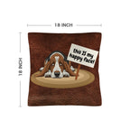 Baha Ranch Basset Hound This is My Happy Face Throw Pillow Case Made in America Baha Ranch Western Wear