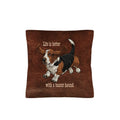 Baha Ranch Basset Hound Life is Better Throw Pillow Case Made in America Baha Ranch Western Wear