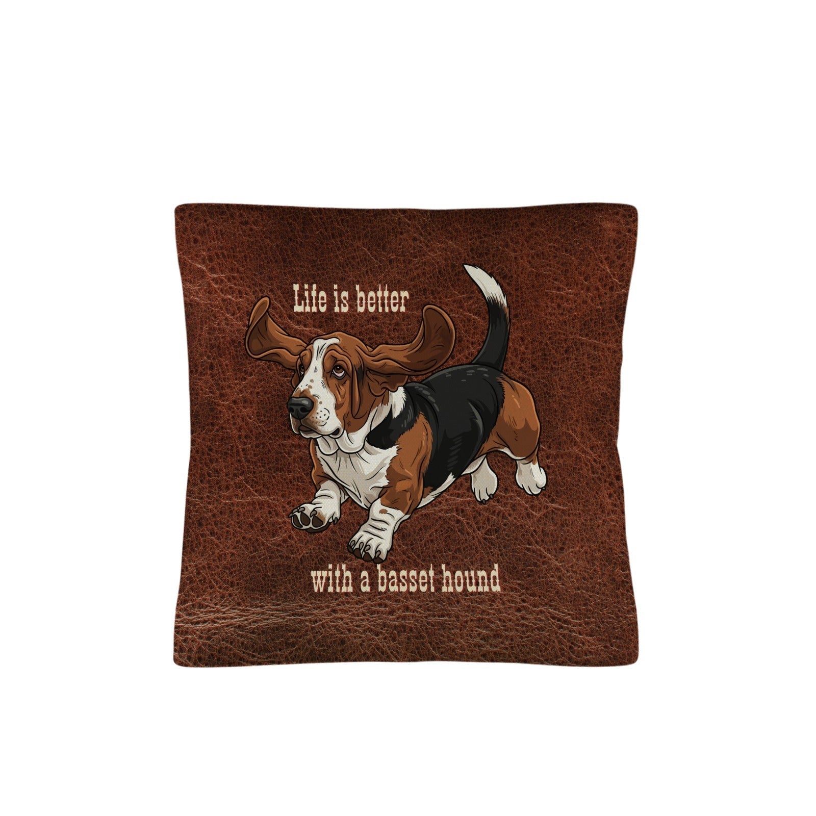 Baha Ranch Basset Hound Life is Better Throw Pillow Case Made in America Baha Ranch Western Wear