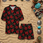 Baha Ranch Red Rose Women's Pajama Set Made in America Baha Ranch Western Wear