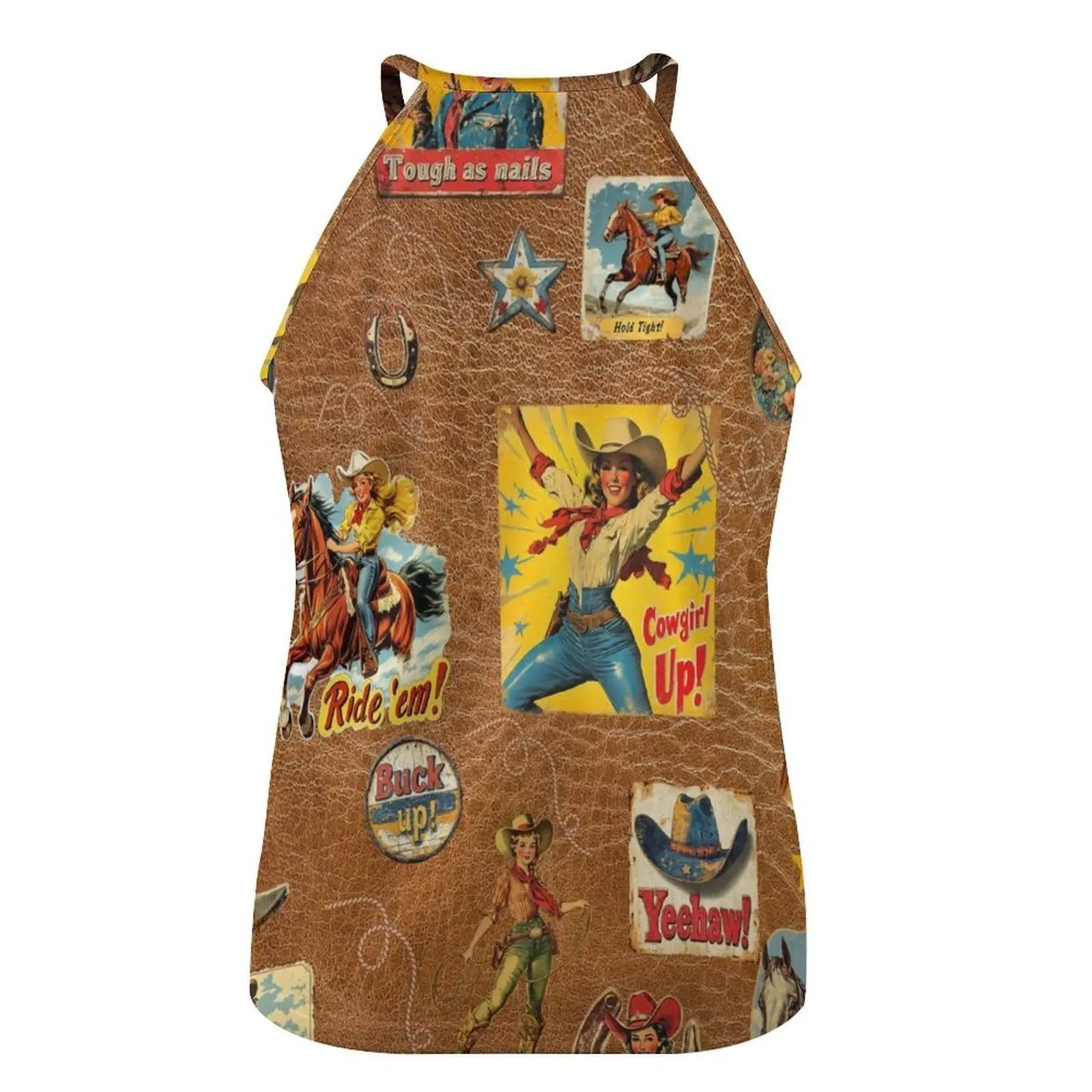 Baha Ranch Vintage Cowgirl Collage Western Tank Top Baha Ranch Western Wear