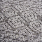 NAAR Guros Collection 2X8 Grey / White / Geometric Indoor / Outdoor Runner Rug