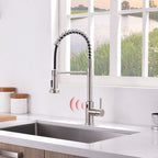 Touchless Kitchen Faucet,Hands Free Automatic Smart Kitchen Faucet Black Smart Kitchen Faucet