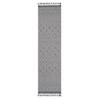 NAAR Guros Collection 2X8 Grey / White / Geometric Indoor / Outdoor Runner Rug