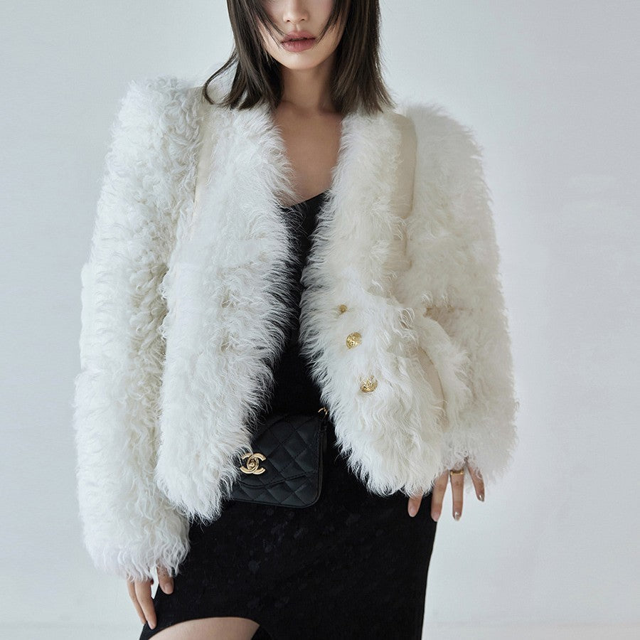 Lamb Wool Coat Women's Clothing