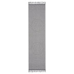NAAR Guros Collection 2X8 White / Ivory / Medallion Indoor / Outdoor Runner Rug