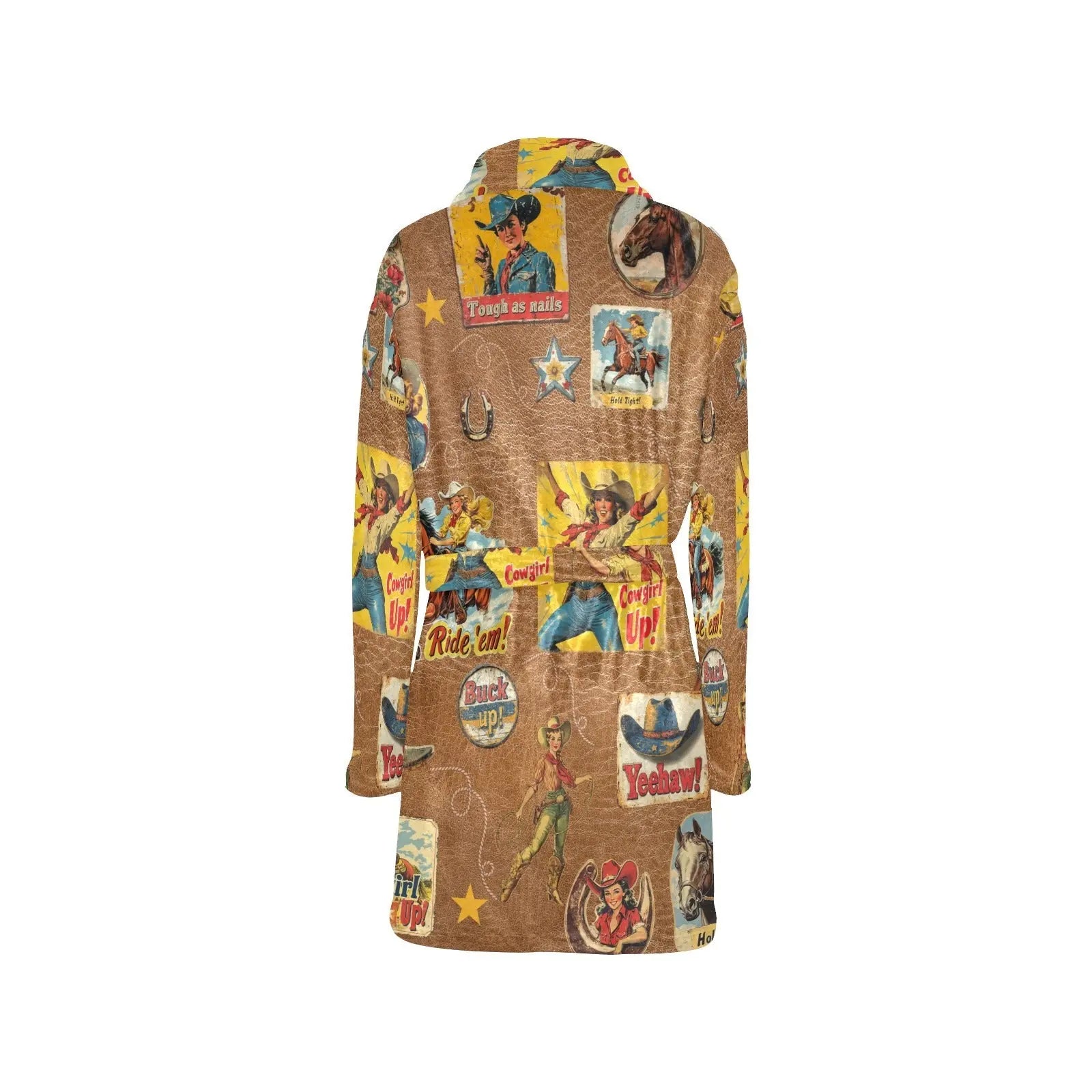 Baha Ranch Vintage Cowgirl Collage Bath Robe Baha Ranch Western Wear