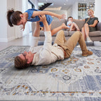 NAAR PAYAS Collection 2X8 Cream / Gold / Medallion Runner Rug