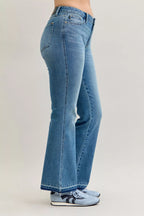 Judy Blue Full Size Mid Rise Slim Bootcut Tummy Control Release Hem Jeans Plus Size