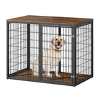 47'' Dog Crate Dog Cage Furniture with 3 Doors,for Large & Medium Dogs.Rustic Brown