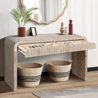 59'' Vintage Crafted Entryway Table,Two Hidden Handle Drawers,Farmhouse Console Table ,Easy Assembly,for Entrance & Dinning Room & Living Room & Hallway (Natural Wood)