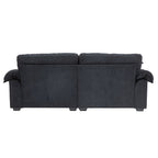 84' Chenille Sofa Small Sofa Loveseat Deep Seat Sofa Couch with 2 Throw Pillows & Memory Foam for Living Room Apartment Office Lounge-Black
