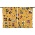 Vintage Cowboy Collage Western Curtains 28" x 40" Made in America Baha Ranch Western Wear