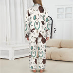 Baha Ranch Brands & Turquoise Cowgirl Christmas Western Cowprint Satin Pajamas Baha Ranch Western Wear