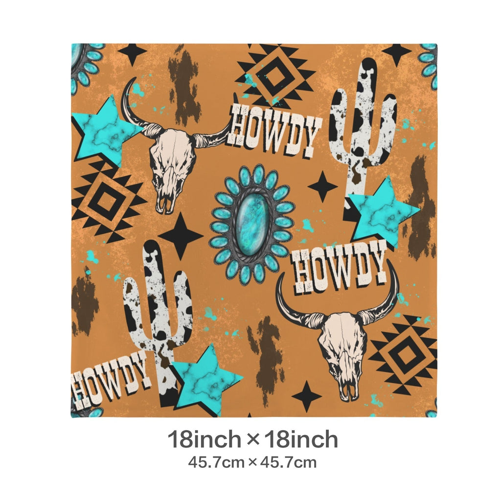 Baha Ranch Howdy Velvety Soft Throw Pillow Case Made in America Baha Ranch Western Wear