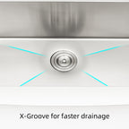 33'x21'x10'Farmhouse Apron Single Bowl Stainless Steel Kitchen Sink