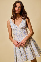 SO ME Froal Print Fit and Flare Dress