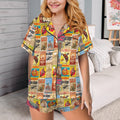 Baha Ranch Vintage Rodeo Poster Satin Pajama Set Baha Ranch Western Wear