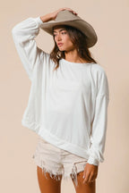 BiBi Loop Terry Pull Over With Cut Edge Band