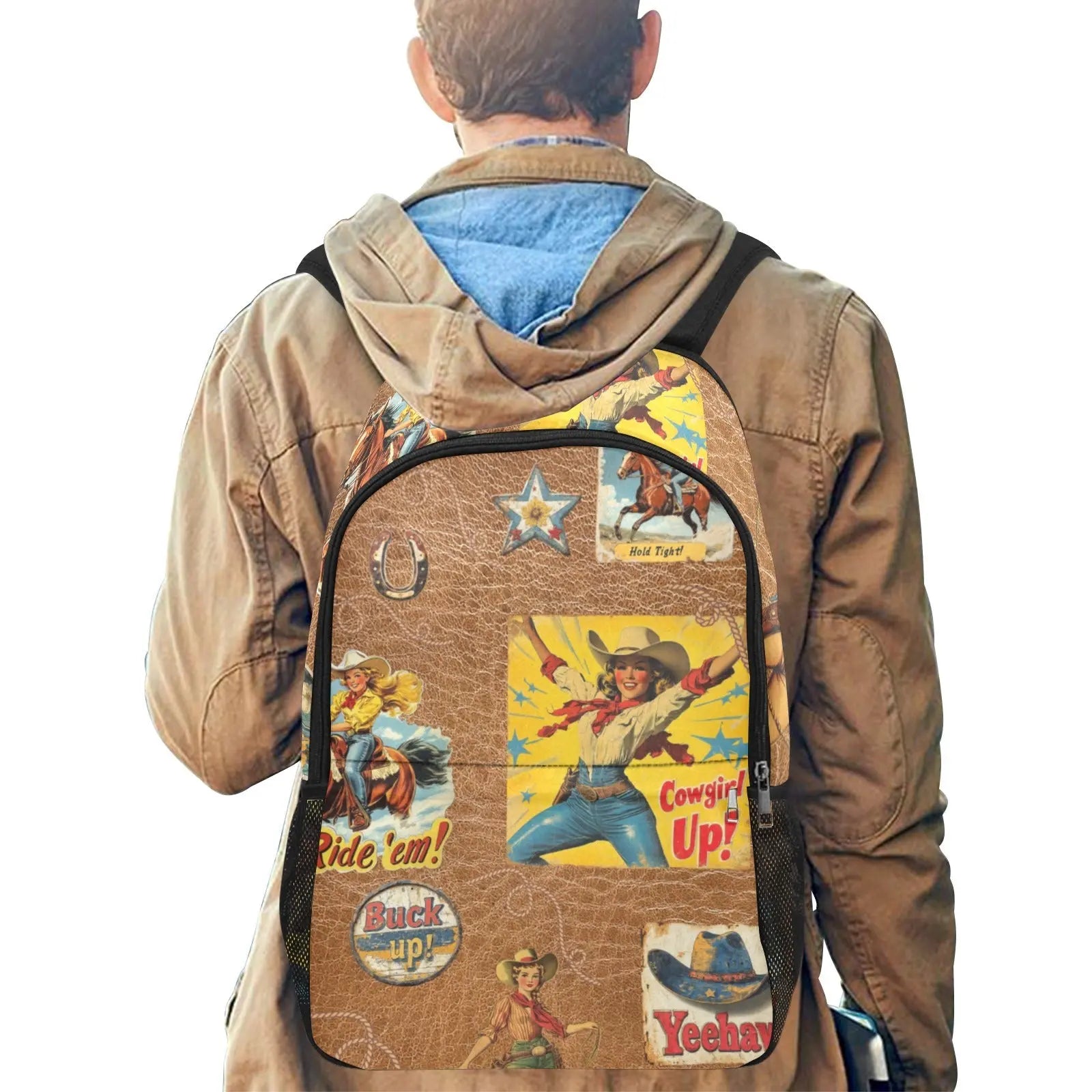 Vintage Cowgirl Collage Backpack Baha Ranch Western Wear
