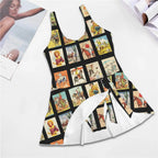 Baha Ranch Western Collage Skirted Swimsuit Baha Ranch Western Wear