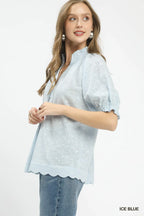 Umgee Textured Pintuck Blouse