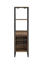 Weathered Oak and Black Wine Rack with 1 Drawer