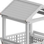 Outdoor Wooden Playhouse with bench and door
