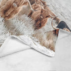 Highland Cow Throw Blanket Ultra-Soft Micro Fleece Blanket 60" x 80" Made in America Baha Ranch Western Wear