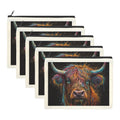 Painted Highland Cow Cosmetic Bag Pack of 5 Made in America Baha Ranch Western Wear