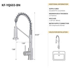 Bothwa Home CUPC Certified 19' Single Handle Kitchen Faucet (Brushed Nickel Finish)