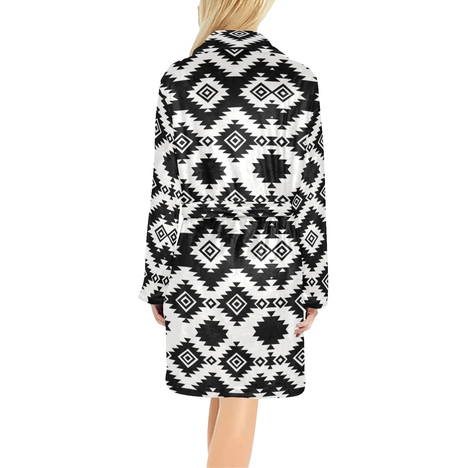Black Aztec Women's Western Bath Robe Baha Ranch Western Wear