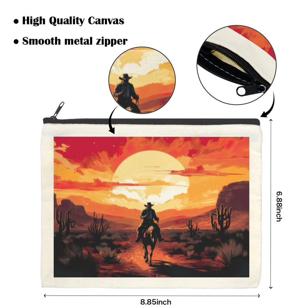 Baha Ranch Western Cowboy Sunset Cosmetic Bag Pack of 5 Made in America Baha Ranch Western Wear