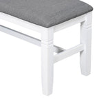 TOPMAX 6-Piece Wood Dining Table Set Kitchen Table Set with Upholstered Bench and 4 Dining Chairs, Farmhouse Style,Gray+White (old sku: SP000003AAK)