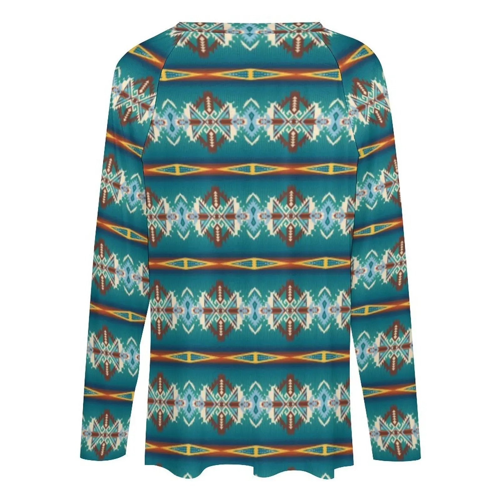 Baha Ranch Teal Aztec Long Sleeve Top Baha Ranch Western Wear