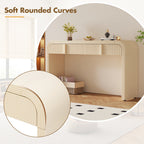 TREXM Modern Console Table with 2 Storage Drawers, Fluted Entryway Table with Rounded Silhouette for Hallway Living Room and Entryway (Apricot Cream)