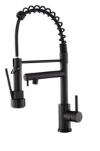 Kitchen Faucet with Pull Down Sprayer, Touch On Single Handle 2- Function Stainless Steel Spring Neck, Single Hole Installation for Residential, Commercial, RV, Bar & More, Matte Black