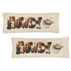 Baha Ranch Western Howdy Highland Cow Body Pillow Cover Made in America Baha Ranch Western Wear