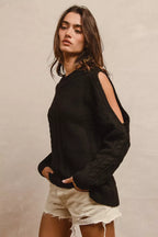 BiBi Twist Knitted Open Shoulder Sweater