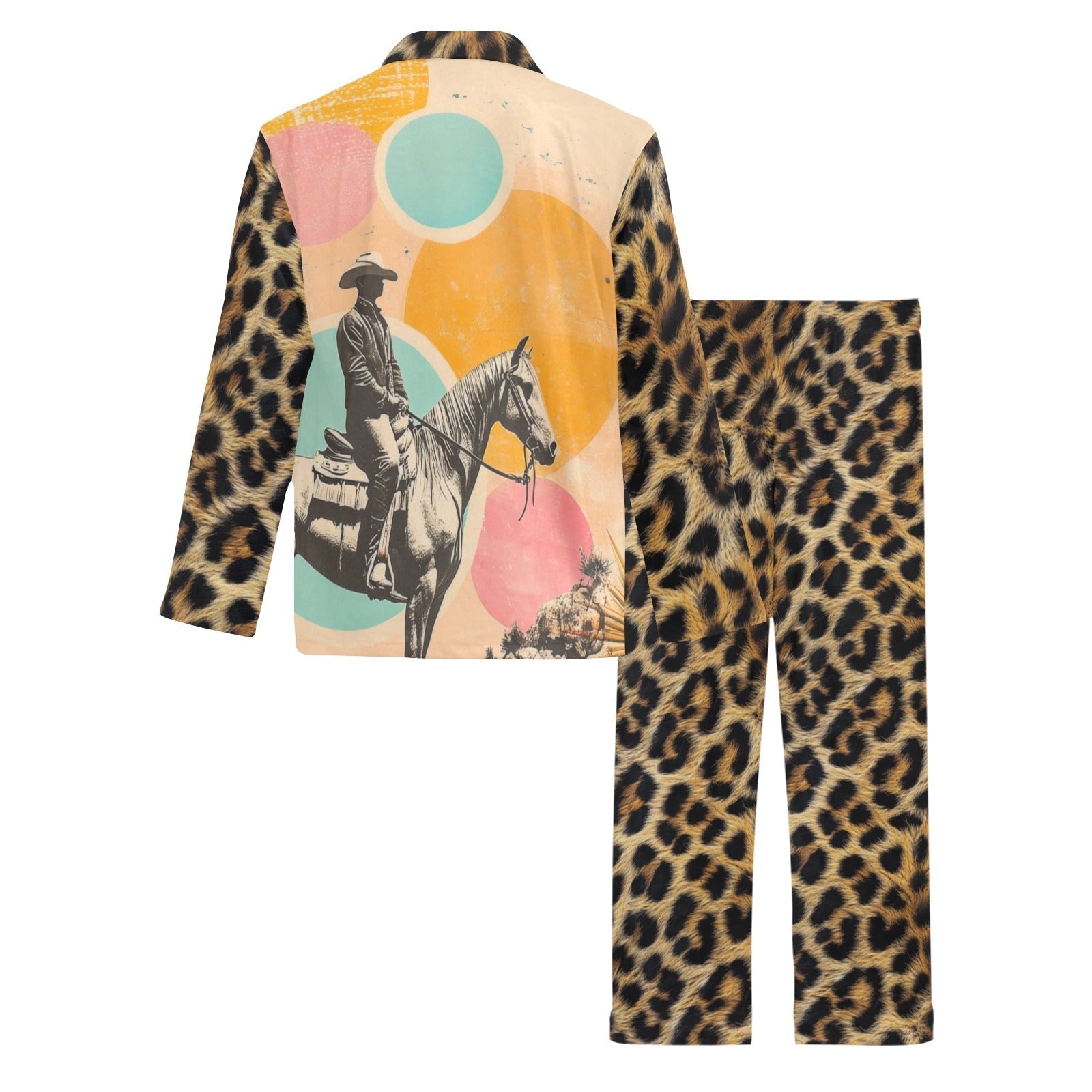 Baha Ranch Retro Pop Western Leopard Cowboy Pajamas Baha Ranch Western Wear