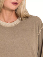 Zenana Soft Fleece Pigment Dye Sweatshirts Dress