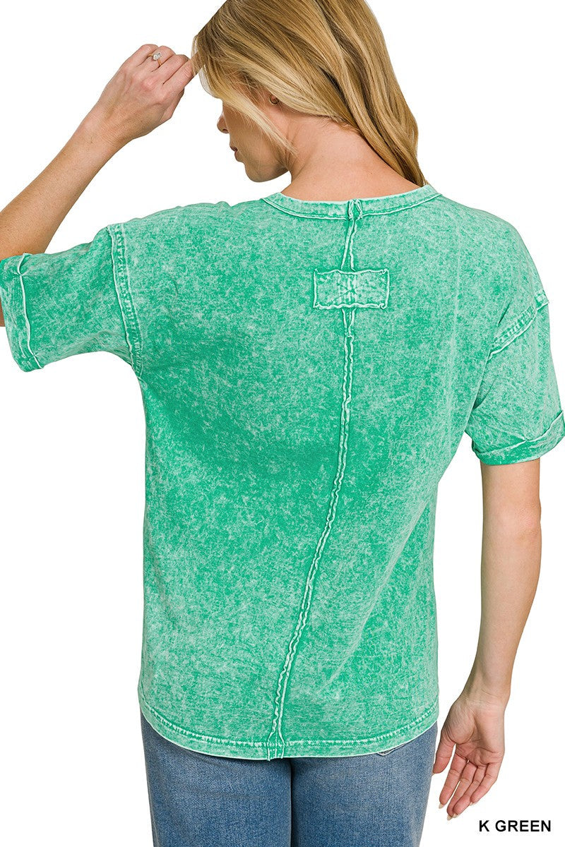 Zenana Halo Washed Relaxed Fit Tee