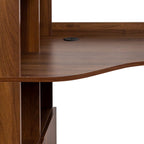 L-Shaped Corner Computer Desk  for Home Office or Study desk, Study Modern Style Table with Drawers, Bookshelf & Hutch, 2-in-1 L-Shaped Design, Large Working Space