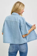 RISEN Oversized Half Sleeve Cropped Shirts