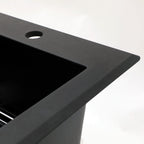 Quartz Kitchen Sink - 33' x 22' Black Granite Composite Drop-In Sink with Durable Construction